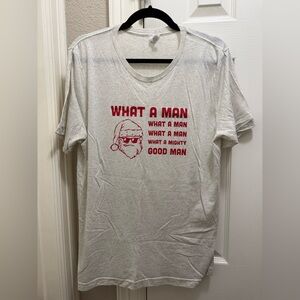 Bella Canvas Cream Tee with Red Santa Graphic